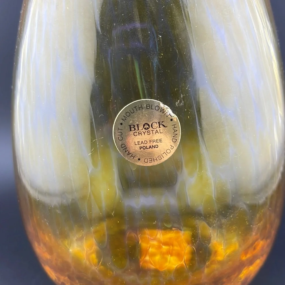 Block Crystal Amber Vase